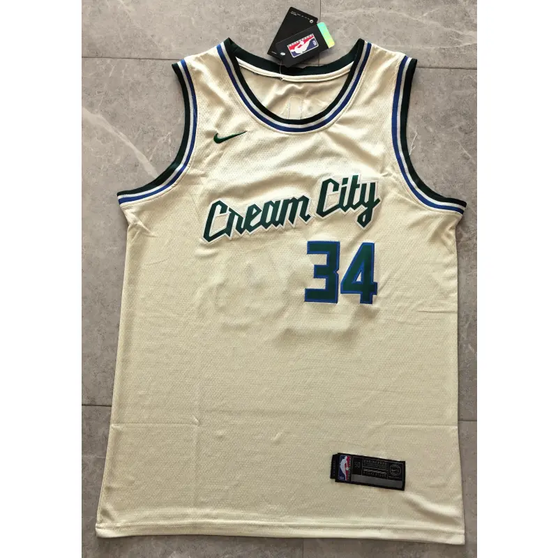 Camiseta Giannis Antetokounmpo #34 Milwaukee Bucks 2025 Beige City Edition