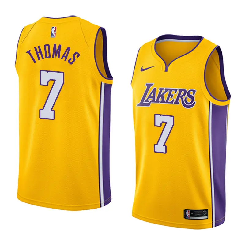 Camiseta Isaiah Thomas #7 Los Angeles Lakers Amarillo Icon Edition Swingman