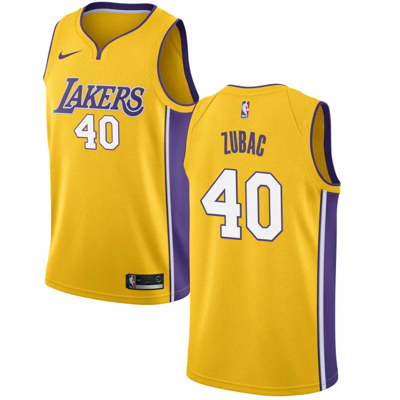 Camiseta Ivica Zubac #40 Los Angeles Lakers Amarillo Icon Edition Swingman
