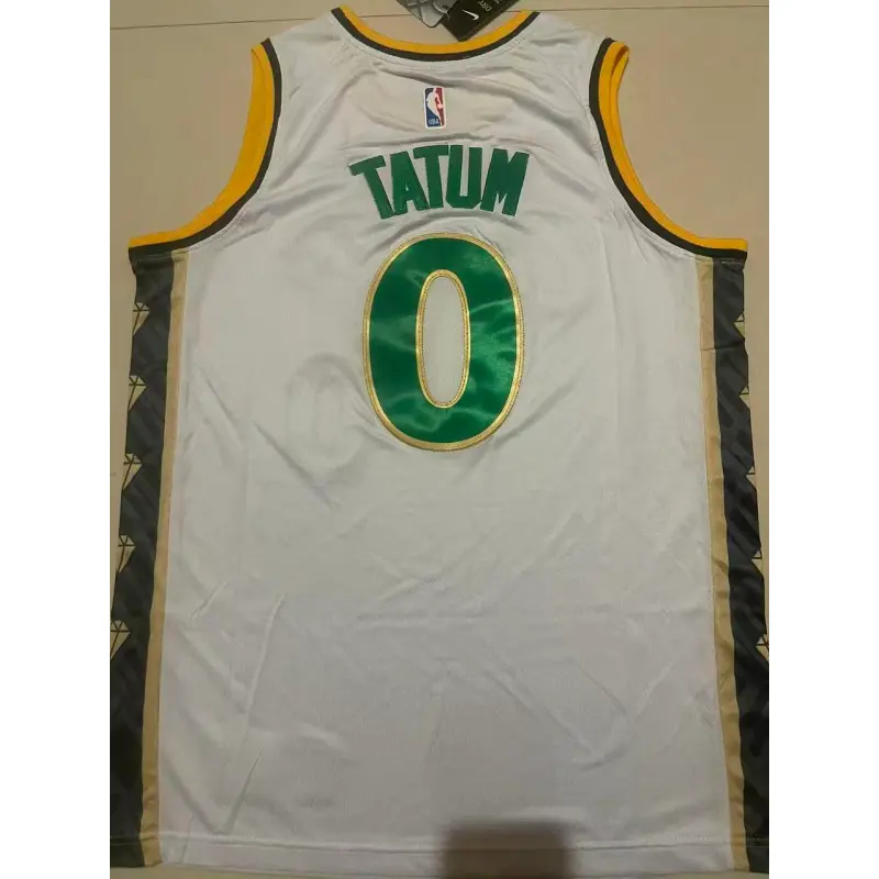 Camiseta Jayson Tatum #0 Boston Celtics Blanco/Verde