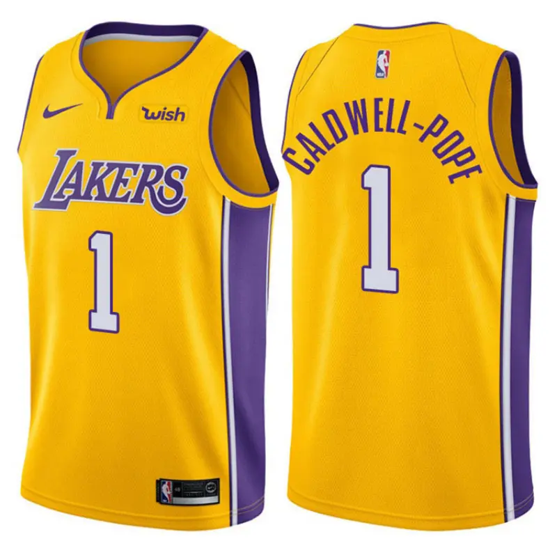 Camiseta Kentavious Caldwell-Pope #1 Los Angeles Lakers Amarillo Icon Edition Swingman