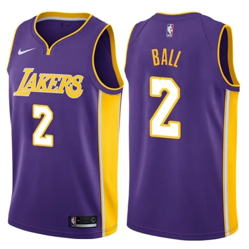 Camiseta Lonzo Ball #2 Los Angeles Lakers Morado Fan Edition