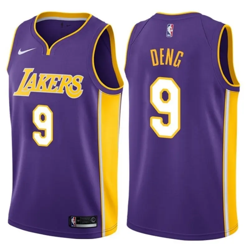 Camiseta Luol Deng #9 Los Angeles Lakers Morado Fan Edition
