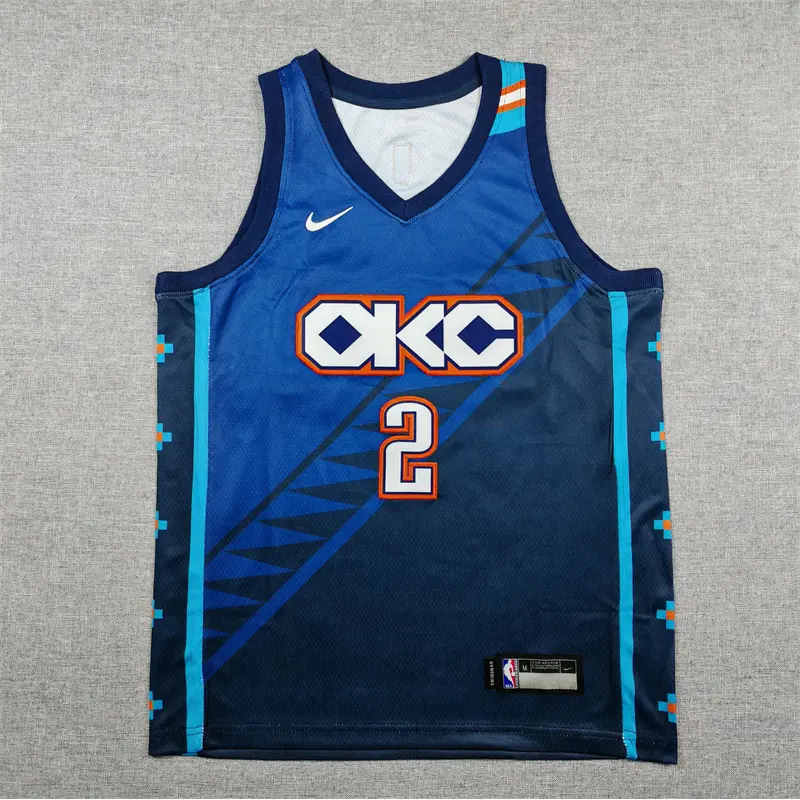 Camiseta Shai Gilgeous-Alexander #2 Oklahoma City Thunder 2026 Azul Oscuro Niño