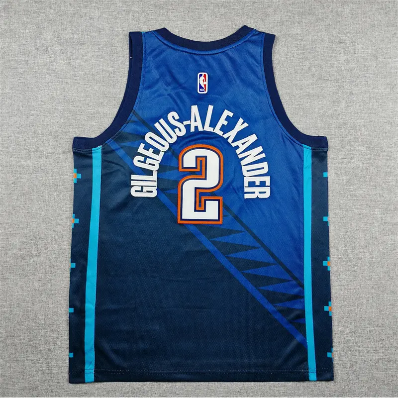 Camiseta Shai Gilgeous-Alexander #2 Oklahoma City Thunder 2026 Azul Oscuro Niño