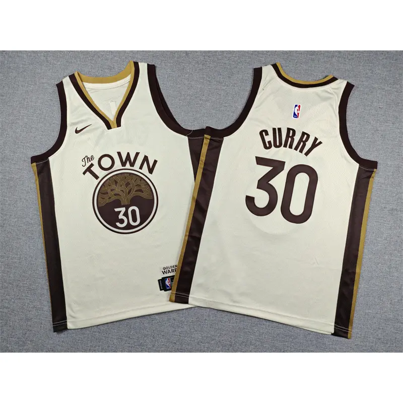 Camiseta Stephen Curry #30 Golden State Warriors 2026 Beige City Edition Niño