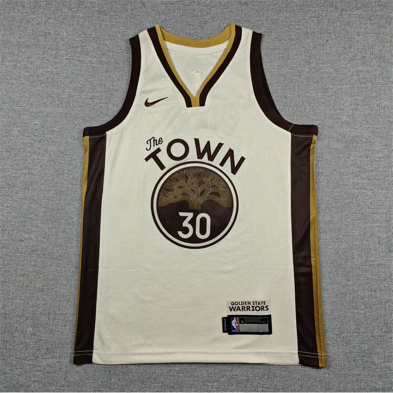 Camiseta Stephen Curry #30 Golden State Warriors 2026 Beige City Edition Niño
