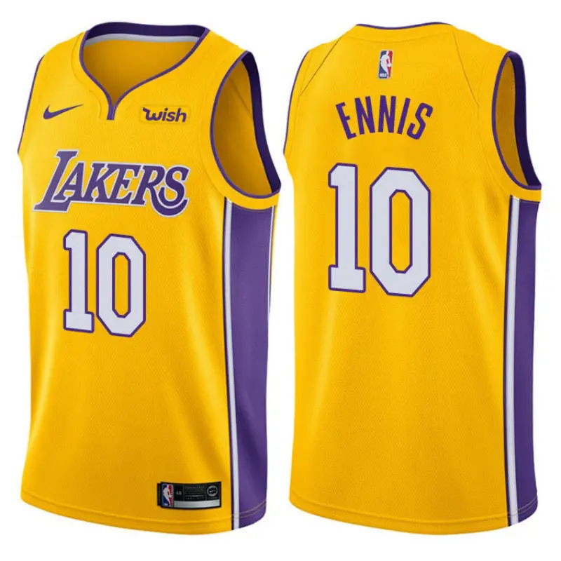 Camiseta Tyler Ennis #10 Los Angeles Lakers Amarillo Icon Edition Swingman