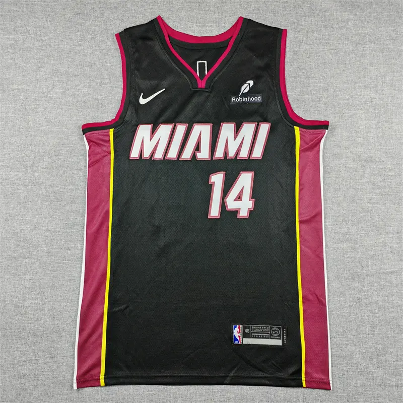 Camiseta Tyler Herro #14 Miami Heat Negro/Rojo