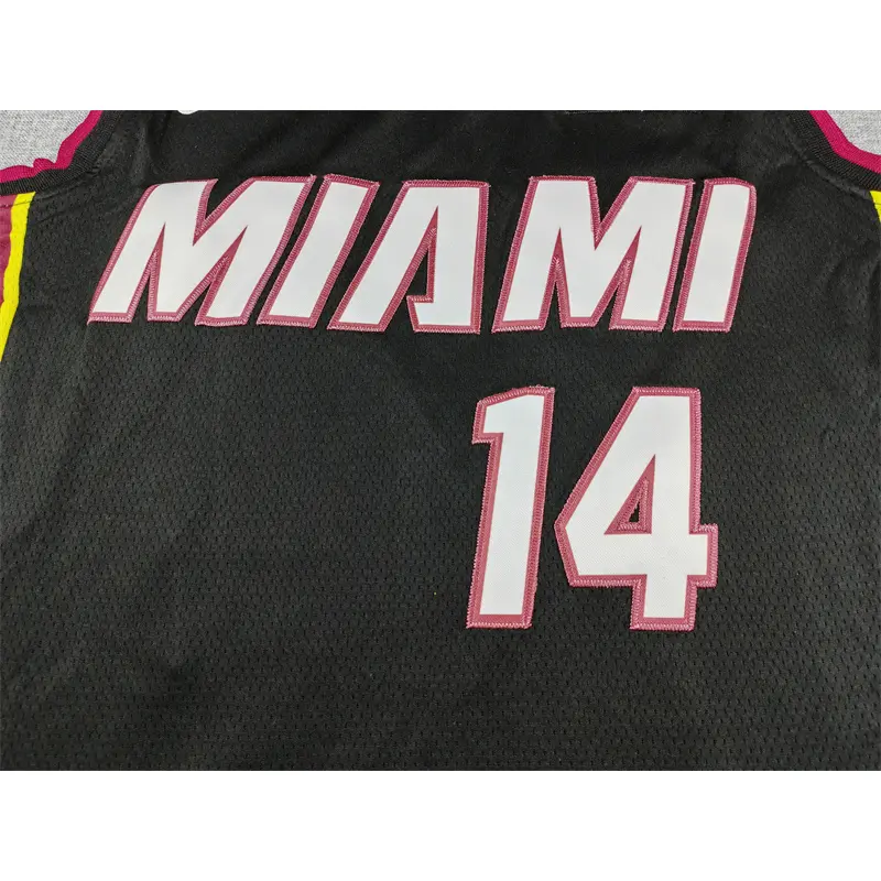 Camiseta Tyler Herro #14 Miami Heat Negro/Rojo