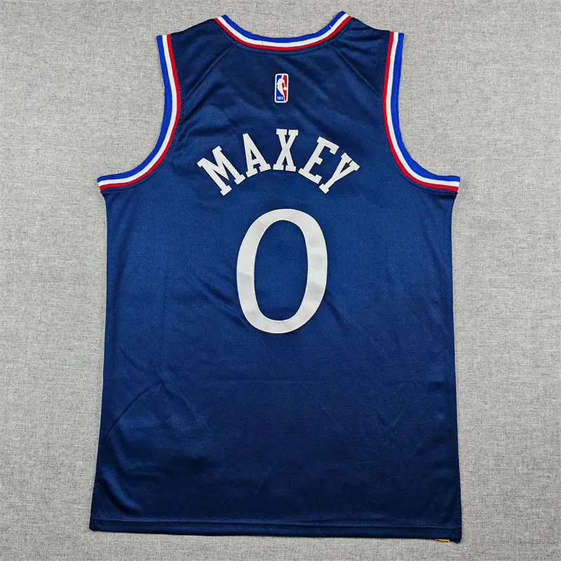 Camiseta Tyrese Maxey #0 Philadelphia 76ers 2026 Azul Oscuro City Edition