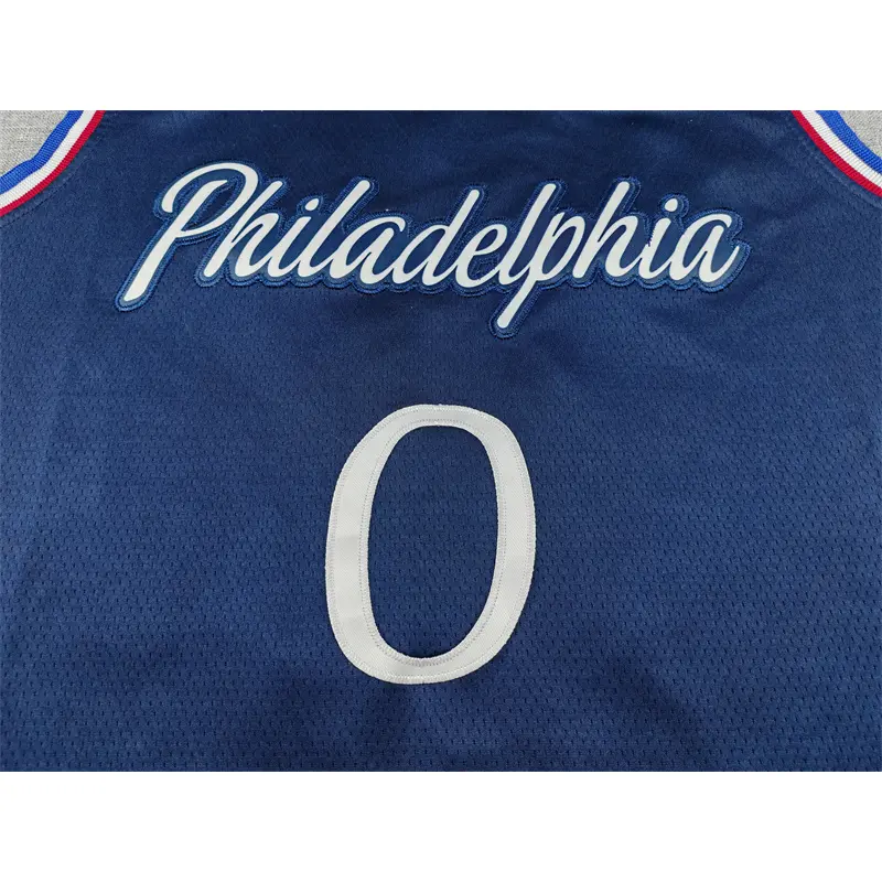 Camiseta Tyrese Maxey #0 Philadelphia 76ers 2026 Azul Oscuro City Edition