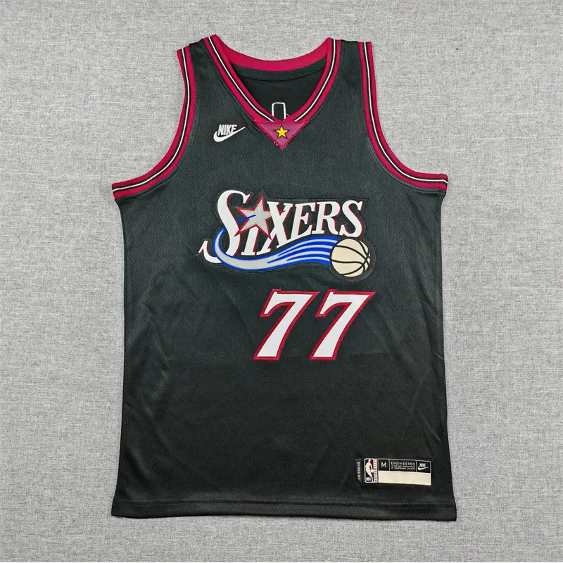 Camiseta VJ-Edgecombe #77 Philadelphia 76ers Negro Classic Edition Niño