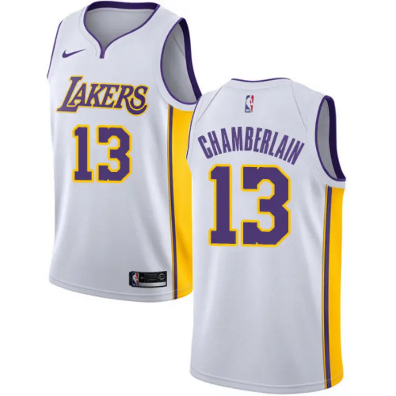 Camiseta Wilt Chamberlain #13 Los Angeles Lakers Blanco Fan Edition