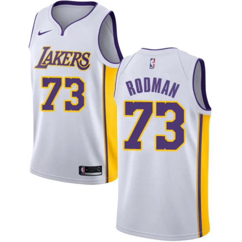 Camiseta Dennis Rodman #73 Los Angeles Lakers Blanco Fan Edition