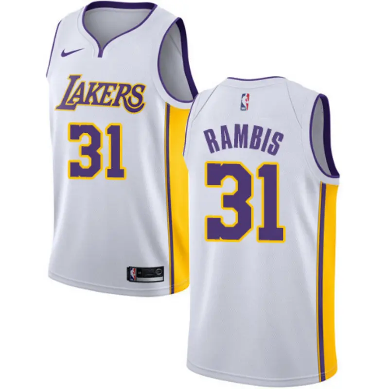 Camiseta Kurt Rambis #31 Los Angeles Lakers Blanco Fan Edition