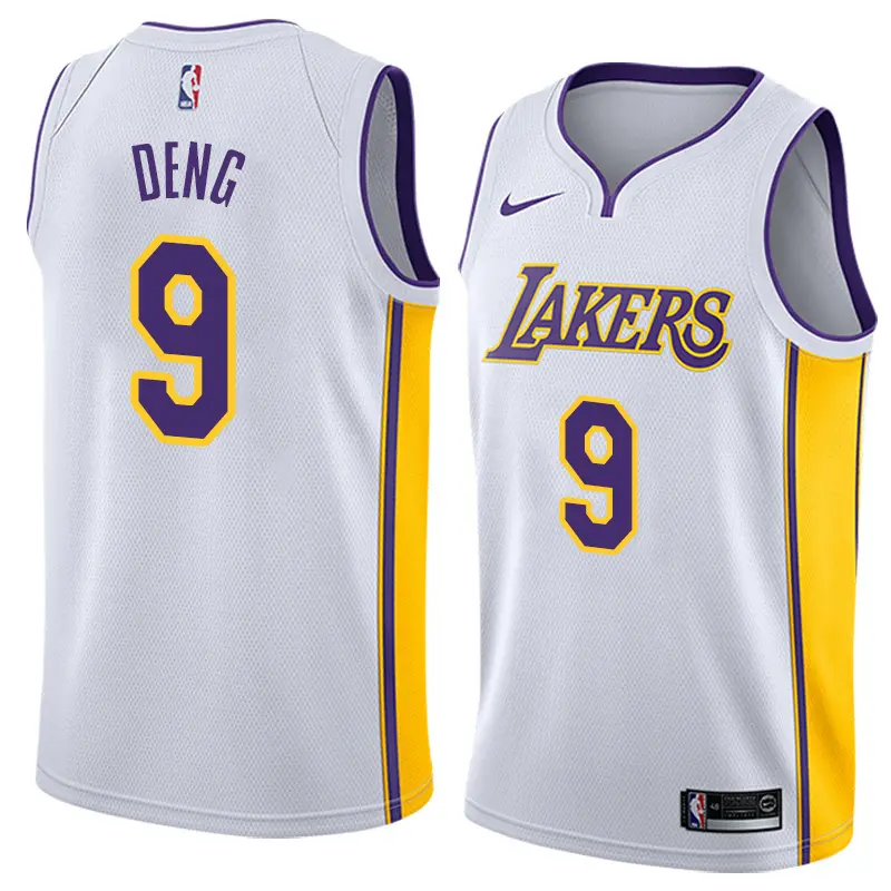 Camiseta Luol Deng #9 Los Angeles Lakers Blanco Fan Edition