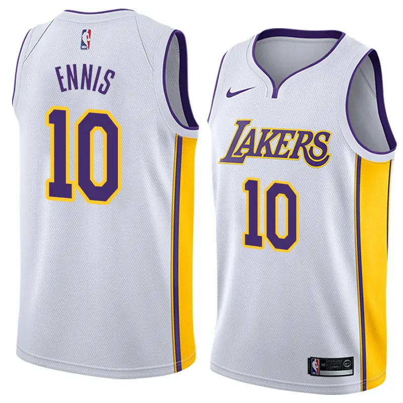 Camiseta Tyler Ennis #10 Los Angeles Lakers Blanco Fan Edition