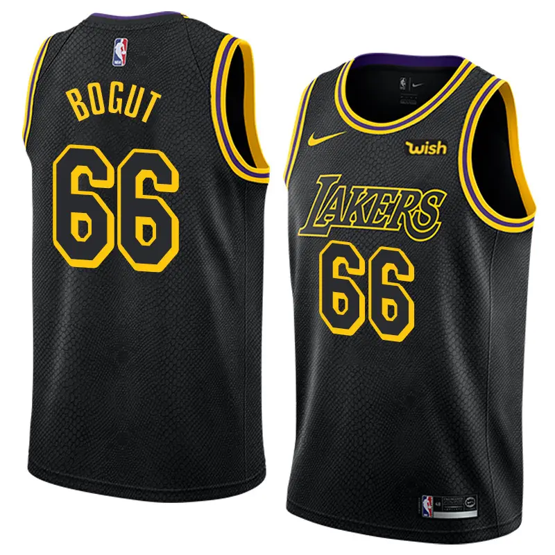 Camiseta Andrew Bogut #66 Los Angeles Lakers Negro..