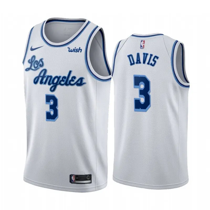 Camiseta Anthony Davis #3 Los Angeles Lakers Blanco Retro Swingman