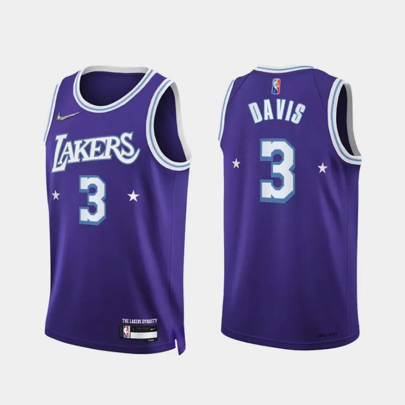 Camiseta Anthony Davis #3 Los Angeles Lakers Morado Fan Edition