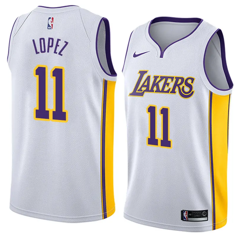 Camiseta Brook Lopez #11 Los Angeles Lakers Blanco Fan Edition
