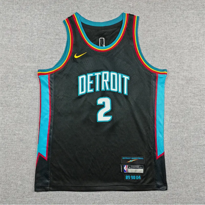 Camiseta Cade Cunningham #2 Detroit Pistons 2026 Negro City Edition Niño