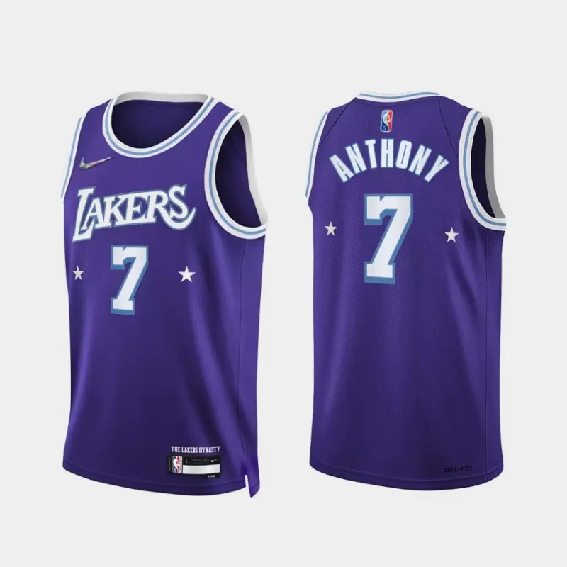 Camiseta Carmelo Anthony #7 Los Angeles Lakers Morado Fan Edition