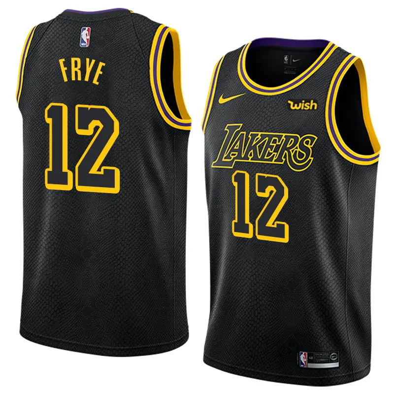 Camiseta Channing Frye #12 Los Angeles Lakers Negro Fan Edition