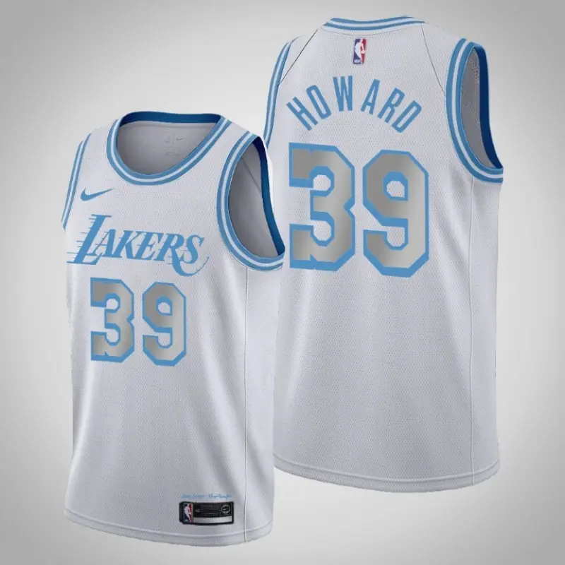Camiseta Dwight Howard #39 Los Angeles Lakers Blanco City Edition Swingman