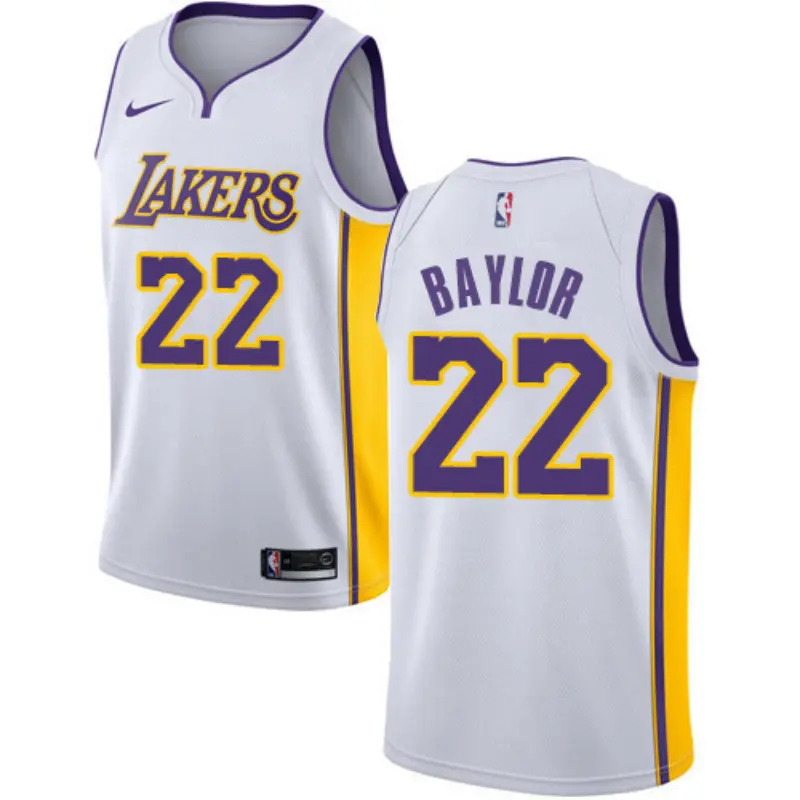 Camiseta Elgin Baylor #22 Los Angeles Lakers Blanco Fan Edition