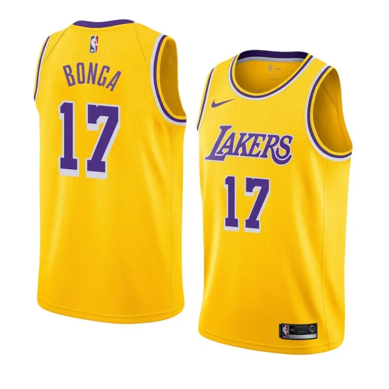 Camiseta Isaac Bonga #17 Los Angeles Lakers Amarillo Fan Edition