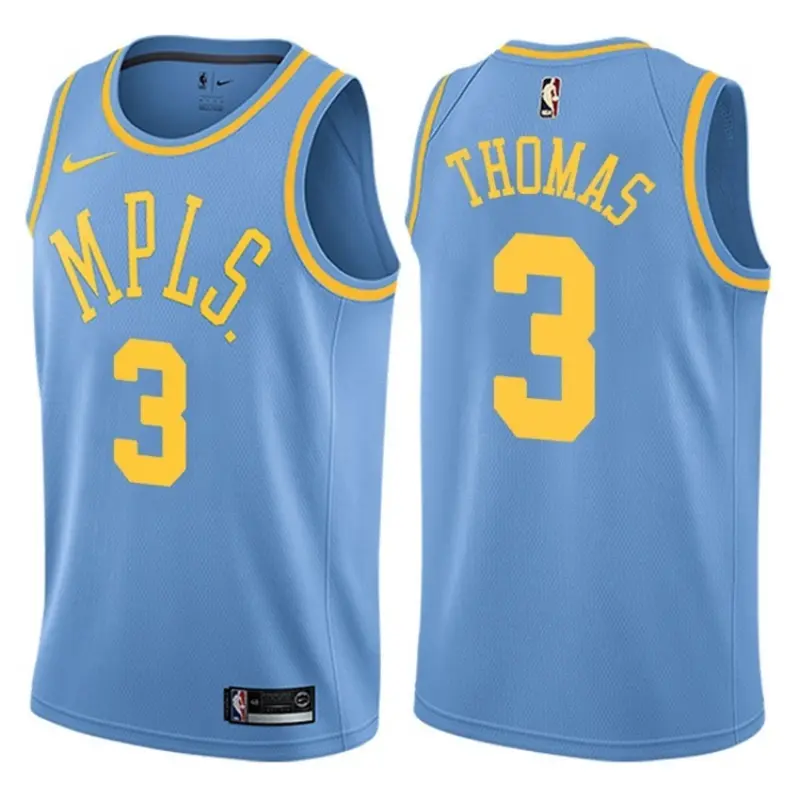 Camiseta Isaiah Thomas #3 Los Angeles Lakers Azul Claro Retro Swingman