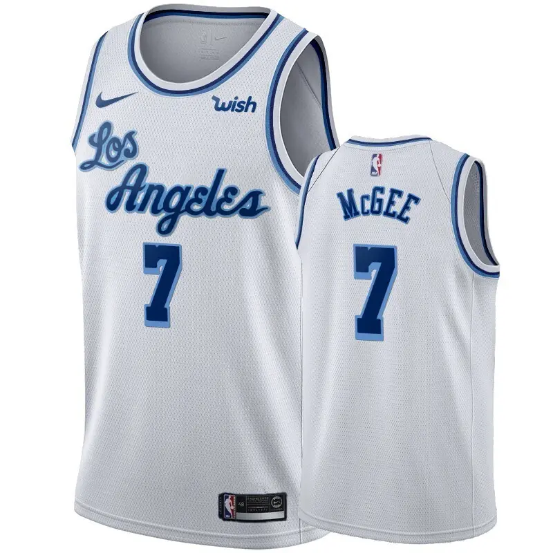 Camiseta JaVale McGee #7 Los Angeles Lakers Blanco Retro Swingman