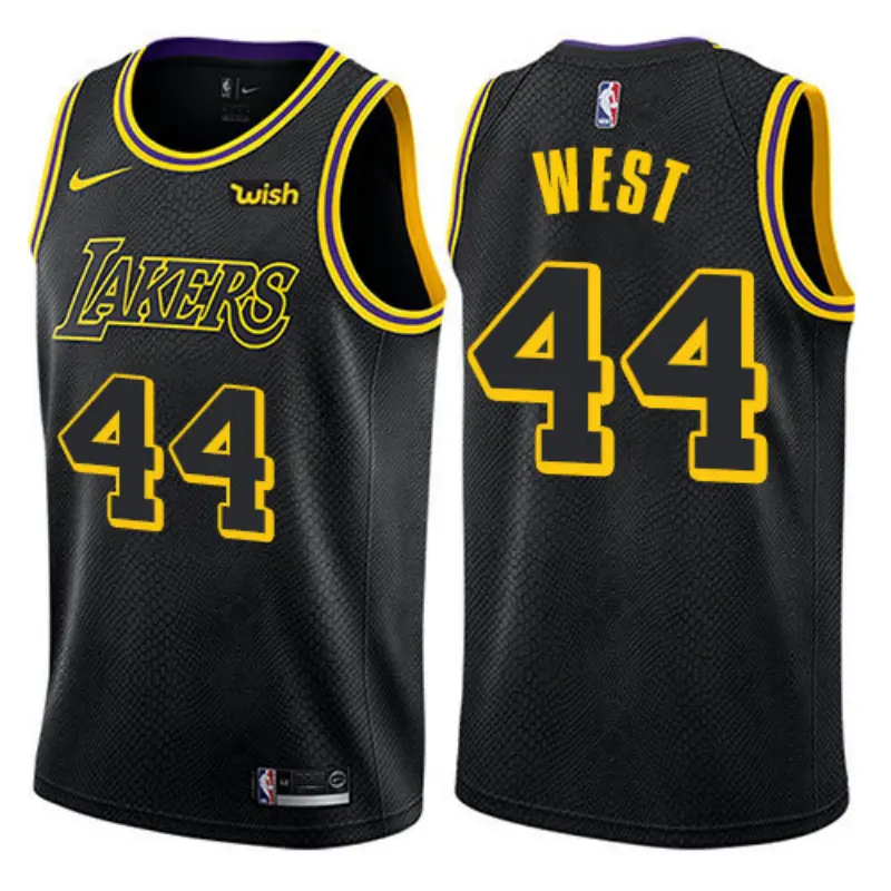 Camiseta Jerry West #44 Los Angeles Lakers Negro Fan Edition