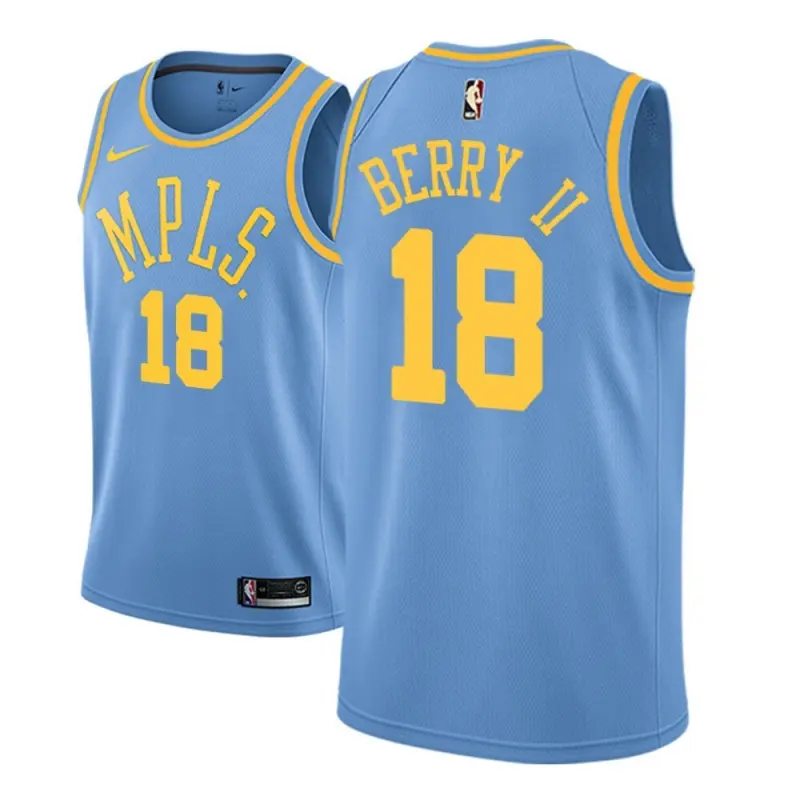 Camiseta Joel Berry II #18 Los Angeles Lakers Azul Claro Retro Swingman