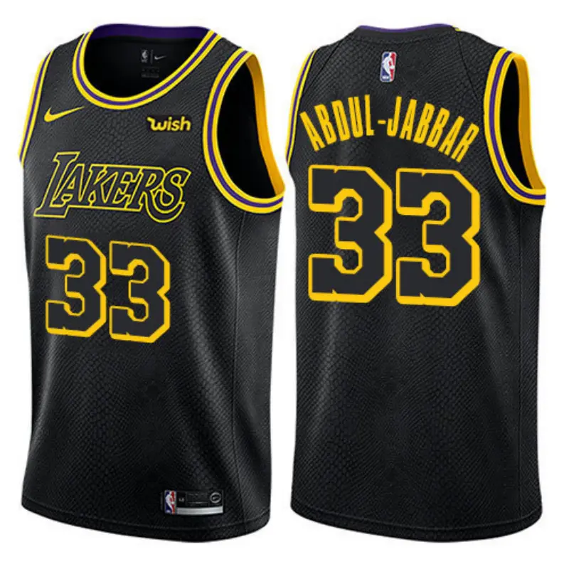 Camiseta Kareem Abdul-Jabbar #33 Los Angeles Lakers Negro Fan Edition