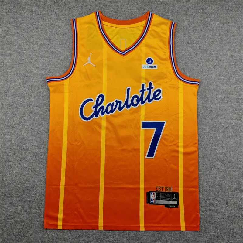 Camiseta Kon Knueppel #7 Charlotte Hornets 2026 Amarillo/Naranja City Edition