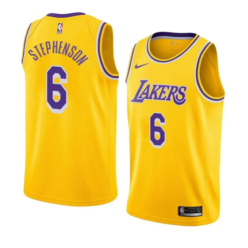 Camiseta Lance Stephenson #6 Los Angeles Lakers Amarillo Fan Edition