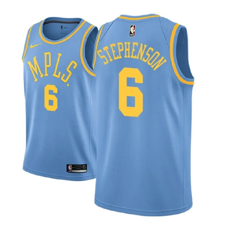 Camiseta Lance Stephenson #6 Los Angeles Lakers Azul Claro Retro Swingman