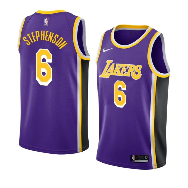 Camiseta Lance Stephenson #6 Los Angeles Lakers Morado/Negro Fan Edition