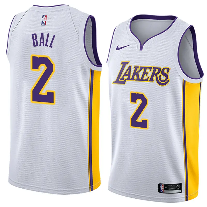 Camiseta Lonzo Ball #2 Los Angeles Lakers Blanco Fan Edition