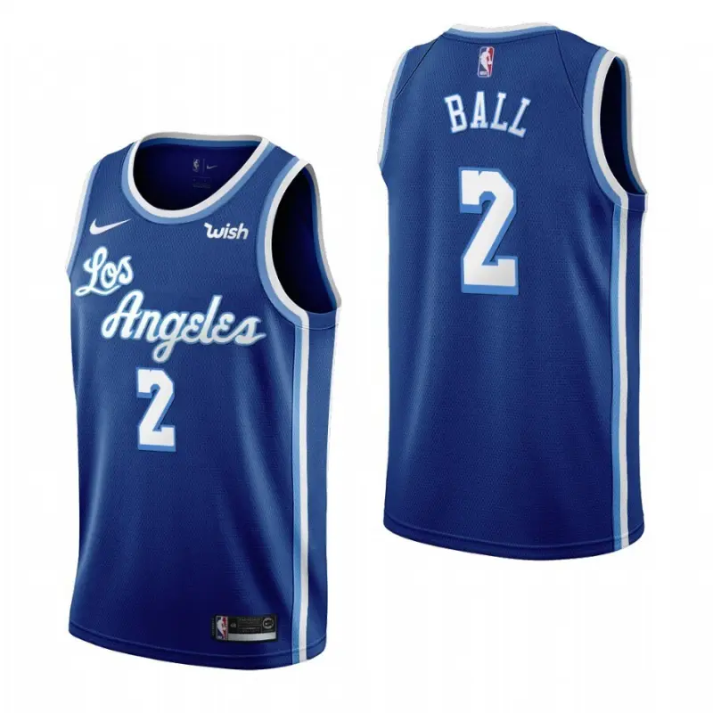 Camiseta Lonzo Ball #2 Los Angeles Lakers Azul Classic Edition Swingman