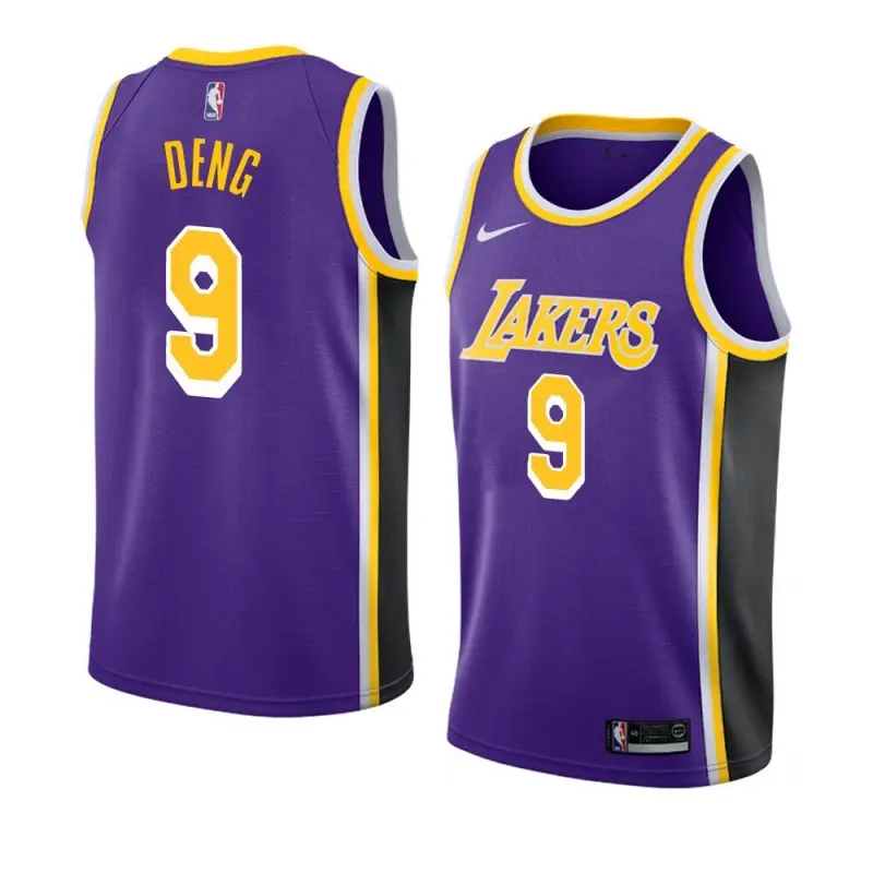 Camiseta Luol Deng #9 Los Angeles Lakers Morado/Negro Fan Edition