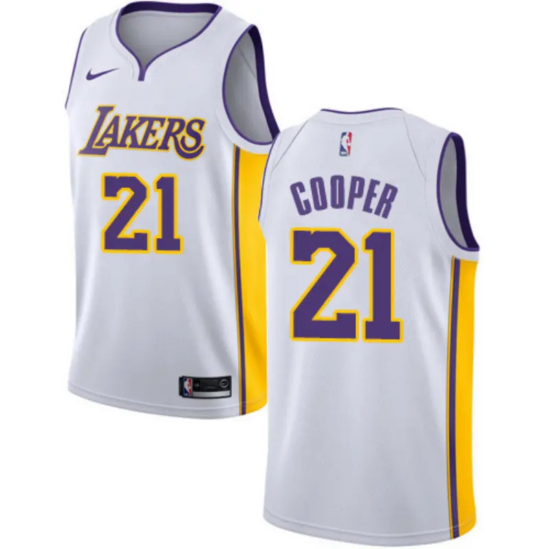 Camiseta Michael Cooper #21 Los Angeles Lakers Blanco Fan Edition