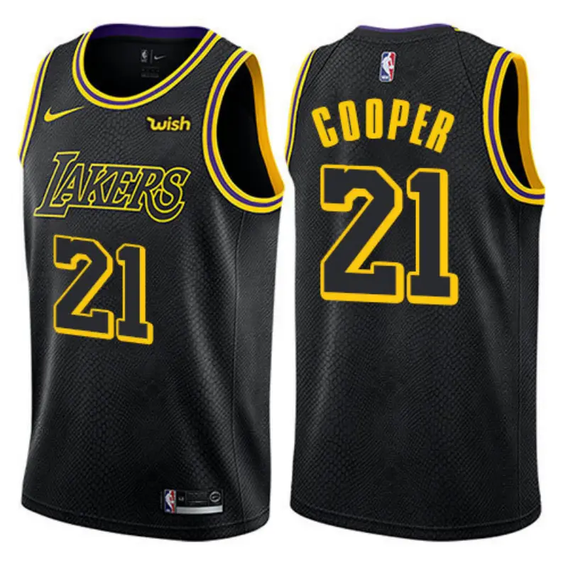 Camiseta Michael Cooper #21 Los Angeles Lakers Negro Fan Edition