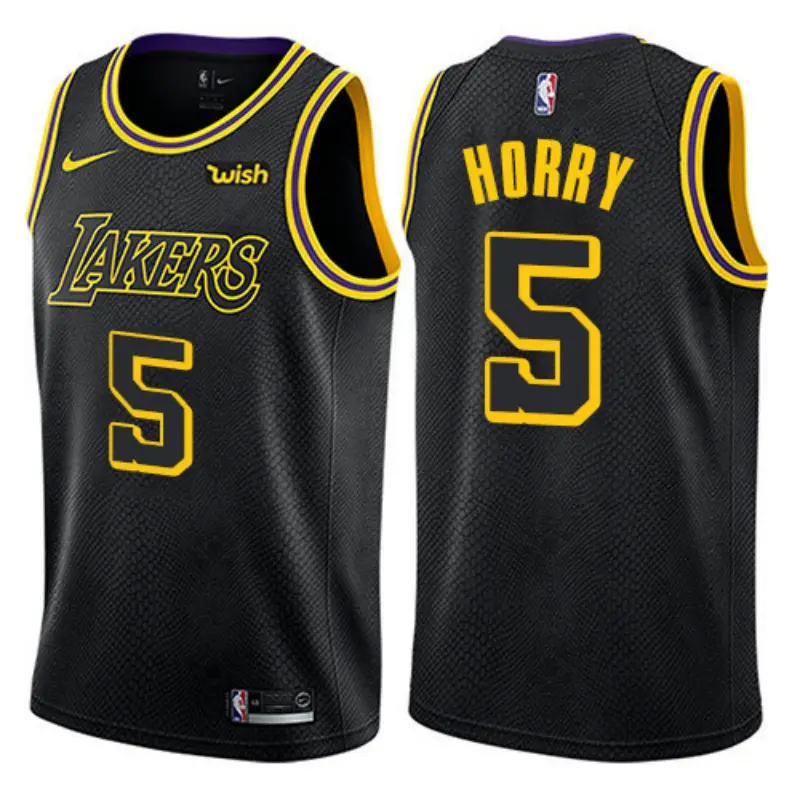 Camiseta Robert Horry #5 Los Angeles Lakers Negro Fan Edition