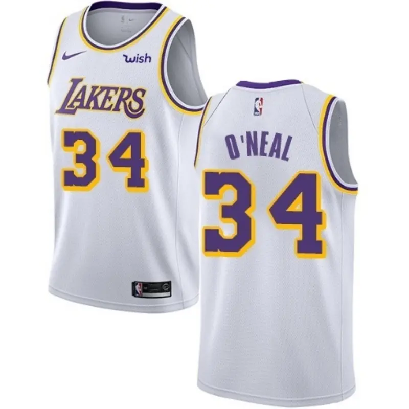 Camiseta Shaquille O’Neal #34 Los Angeles Lakers Blanco Icon Edition Swingman