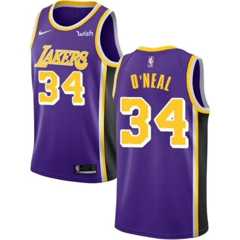 Camiseta Shaquille O’Neal #34 Los Angeles Lakers Morado/Negro Fan Edition