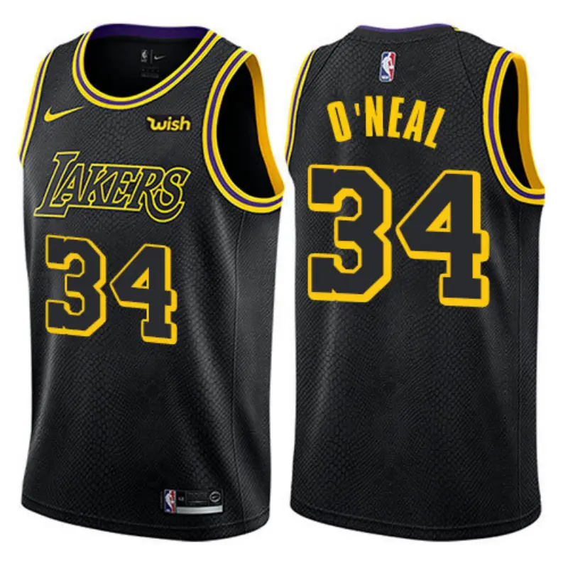 Camiseta Shaquille O’Neal #34 Los Angeles Lakers Negro Fan Edition